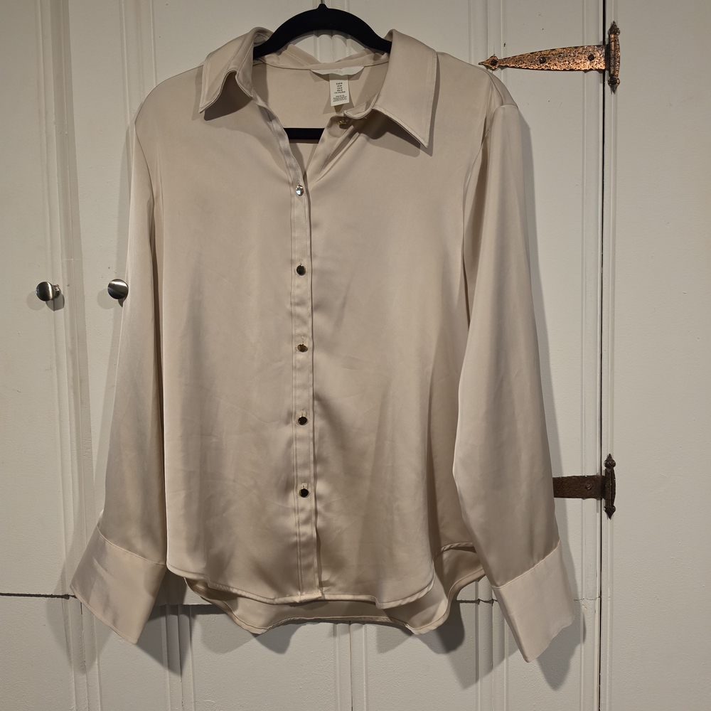 H&M Cream Button-Up  Blouse